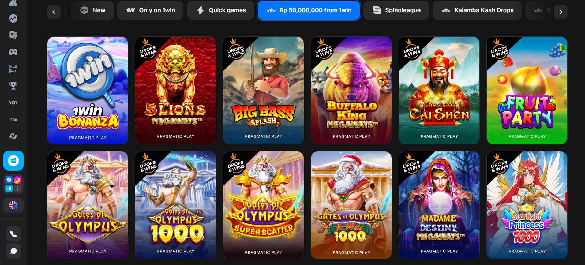 The best gaming tournaments from Pragmatic Play and other providers on 1win
