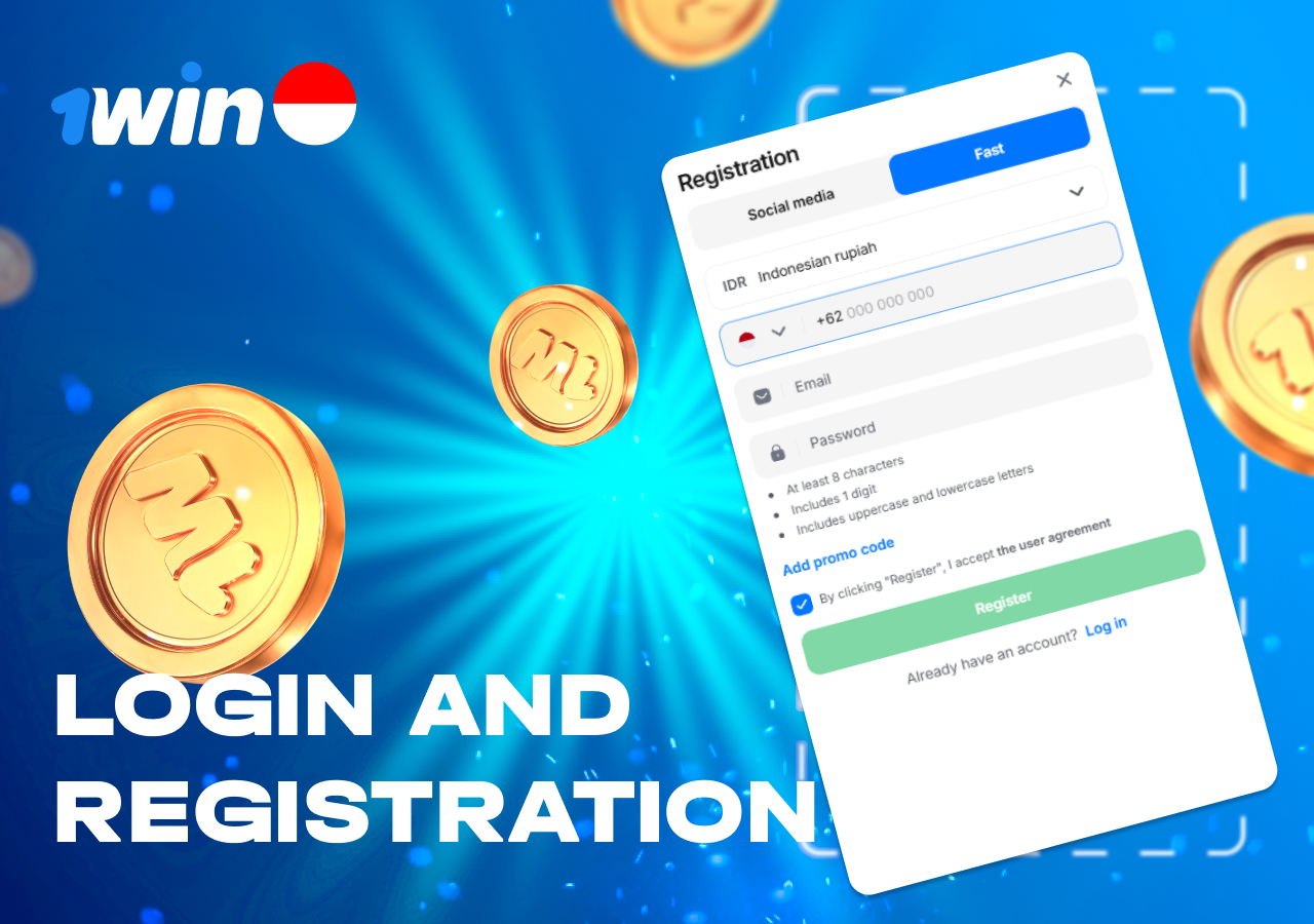 Quick registration and login for Indonesian players on 1win