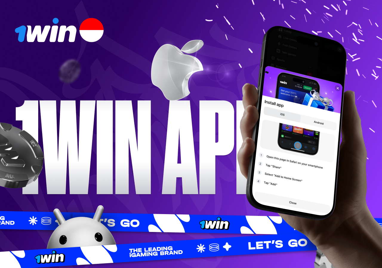 Download 1win Indonesia mobile app for slots, crash and betting