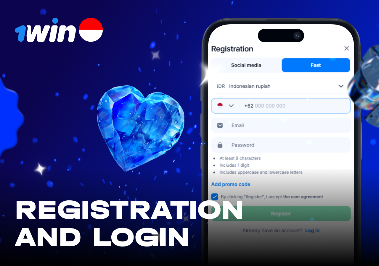 Official signup and login process on 1win Indonesia